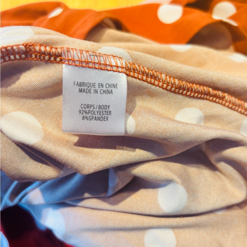 #2 Chic Orange Polka Dot Midi Dress - Picture 6 of 6